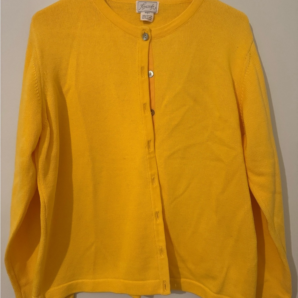Foxcroft Women's Yellow Cardigan Sweater